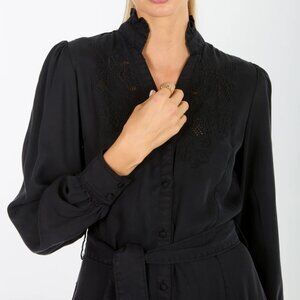 Super Natural by Secret Mission Kennedy Midi Dress in Black Size S NWT $395